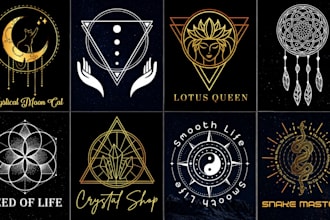 design sacred geometry, mystical, spiritual, esoteric, geometric logo for you