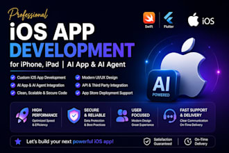 do ios app developement for iphone, ipad mobile app development ai app ai agent
