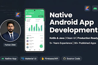develop a professional native android app in kotlin and java