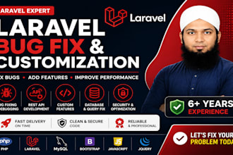 develop, fix, and customize your laravel PHP website