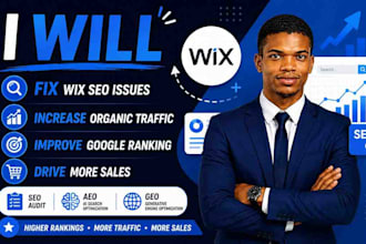 fix wix website seo issues and use aeo GEO to increase traffic sales and ranking