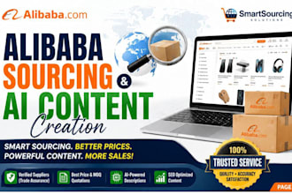 find verified alibaba suppliers and write SEO product descriptions