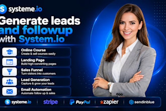 generate leads and followup with systeme io sales funnel systeme io landing page