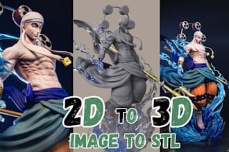 convert 2d image photo to 3d character model stl 3mf multicolor bambu lab