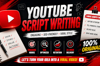 be your professional youtube script writer