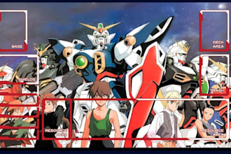 design custom gundam playmat artwork for tcg, anime and gaming deskmats