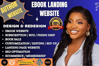 design author website, book author website, ebook website, author landing page
