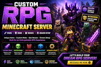 build custom rpg items, mythicmobs, bosses and oraxen for your minecraft server