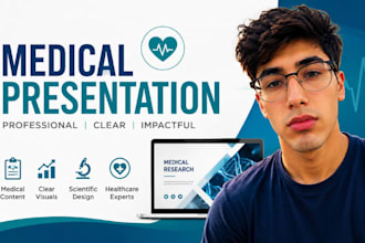 design medical presentation, healthcare PPT, scientific slides and research deck