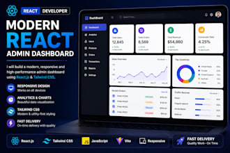 build a modern react admin dashboard with tailwind CSS