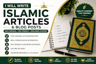 write SEO friendly islamic articles and blog posts