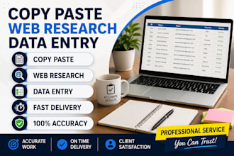do copy paste, data entry and web research