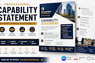design capability statement, company profile, business capability statement