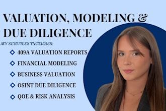 409a valuation, business valuation, financial modeling, and osint due diligence