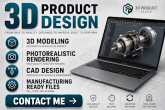 do 3d product design, 3d cad design, product modeling and rendering