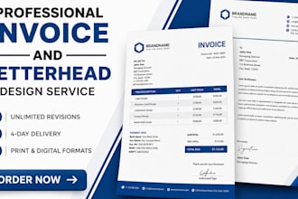 design editable invoice template and letterhead for your business