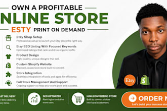 setup etsy shop with pod, digital products, SEO