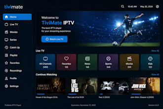 rebrand tivimate iptv app with name and logo