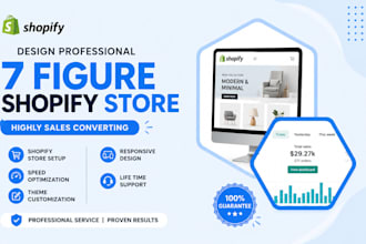 build a branded 7 figure shopify dropshipping store or shopify website