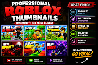 design eye catching roblox game youtube thumbnails