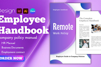 design employee handbook, HR documents company policy manual employment contract
