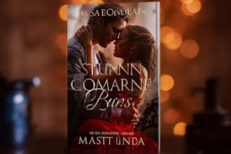 a stunning romance book cover or an adult book cover
