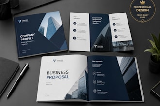 design a professional company profile, business brochure, booklet and proposal