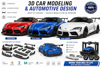 3d car modeling automotive design body kit design vehicle models for 3d printing