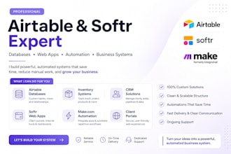 build airtable database inventory softr web app and make automation
