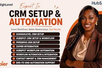 setup gohighlevel hubspot, pipedrive, crm hubspot workflow zapier integration