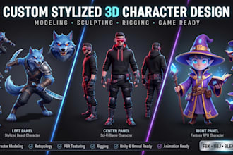 model stylized 3d character design for games and animation in blender zbrush