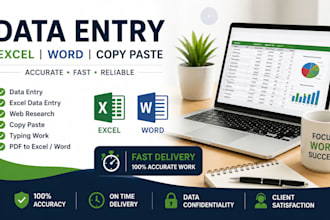 do data entry excel tasks and administrative support