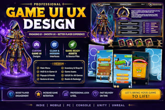 design game ui design user interface and video games for mobile, pc, console