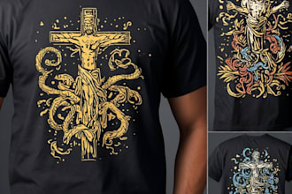 christian t shirt design and church logo with typography