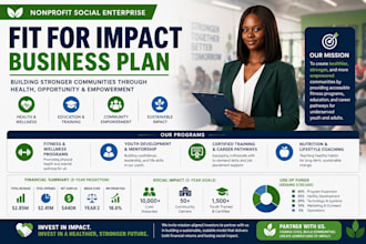 design a nonprofit social enterprise investor ready business plan with financial