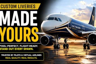 design custom airplane livery, msfs livery, and flight simulator liveries