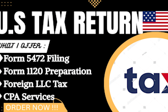 prepare, file, amend form 1120, 5472, foreign llc tax as a CPA