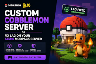 create a custom cobblemon minecraft modpack server or fix lag on your atm10