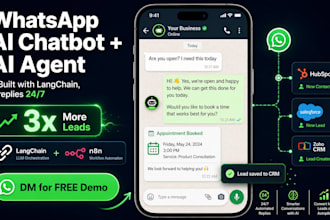 build whatsapp ai chatbot, saas ai bot whatsapp ai agent, langchain automation