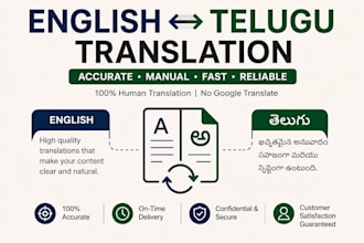 translate english to telugu and telugu to english manually