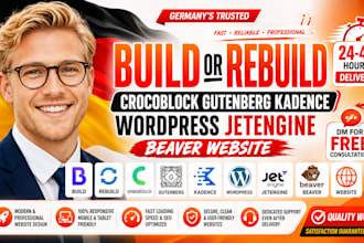 build rebuild crocoblock gutenberg kadence wordpress jetengine beaver website