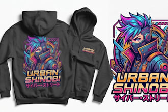 design custom anime or streetwear hoodies and sweaters