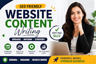 write SEO website content, website copy and landing page copy