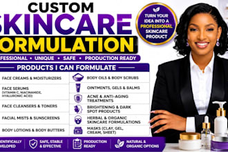 create cosmetic skincare formulations for creams, serums, cleansers and lotions