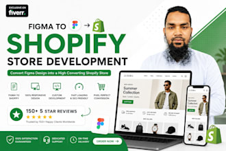 convert figma to shopify and develop a custom shopify website