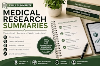 summarize medical and healthcare research articles professionally