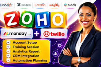 setup zoho crm hubspot twilio sms monday automation zendesk creatio insightly