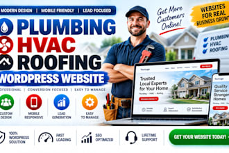 build plumbing hvac and roofing website on wordpress
