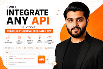 integrate any apis and fix bugs in your react and python web app