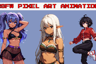 draw 8bit nsfw pixel art pixel animation isometric pixel character sprite sheet